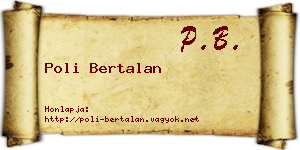Poli Bertalan névjegykártya